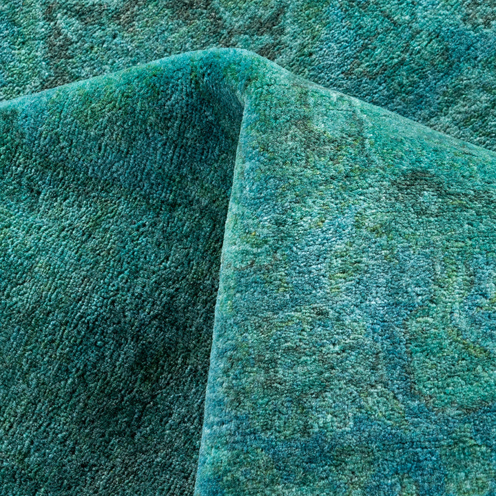 Blue Overdyed Wool Rug - 5'3" x 8'