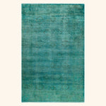 Blue Overdyed Wool Rug - 5'3" x 8'