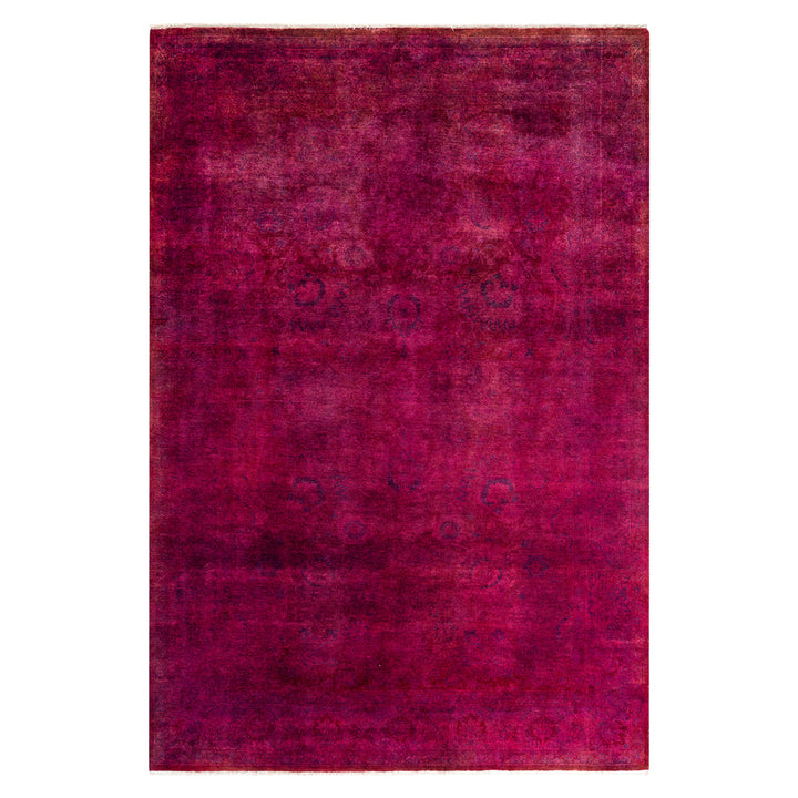 Pink Overdyed Wool Rug - 5'3" x 7'7"