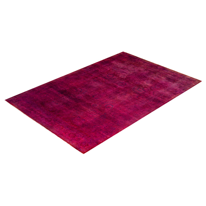 Pink Overdyed Wool Rug - 5'3" x 7'7"