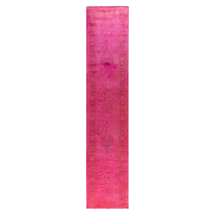 Pink Overdyed Wool Runner - 2'5" x 12'2"
