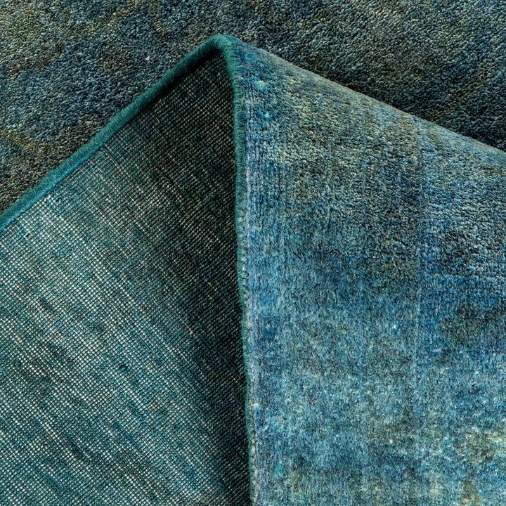 Blue Overdyed Wool Rug - 5'2" x 8'1"