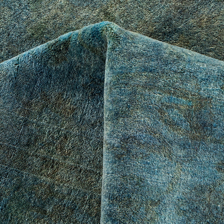Blue Overdyed Wool Rug - 5'2" x 8'1"