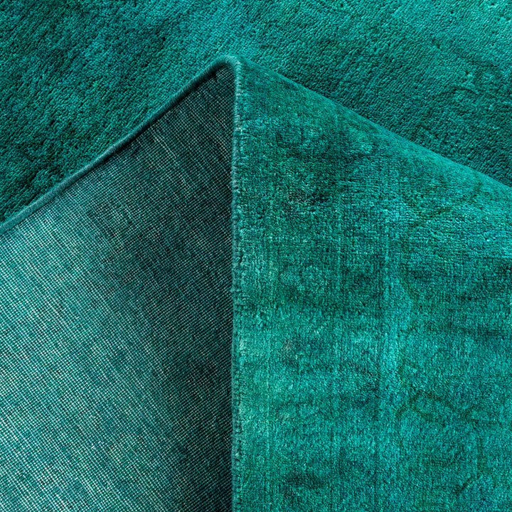 Blue Overdyed Wool Rug - 5'2" x 7'7"