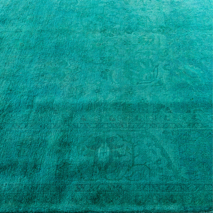 Blue Overdyed Wool Rug - 5'2" x 7'7"