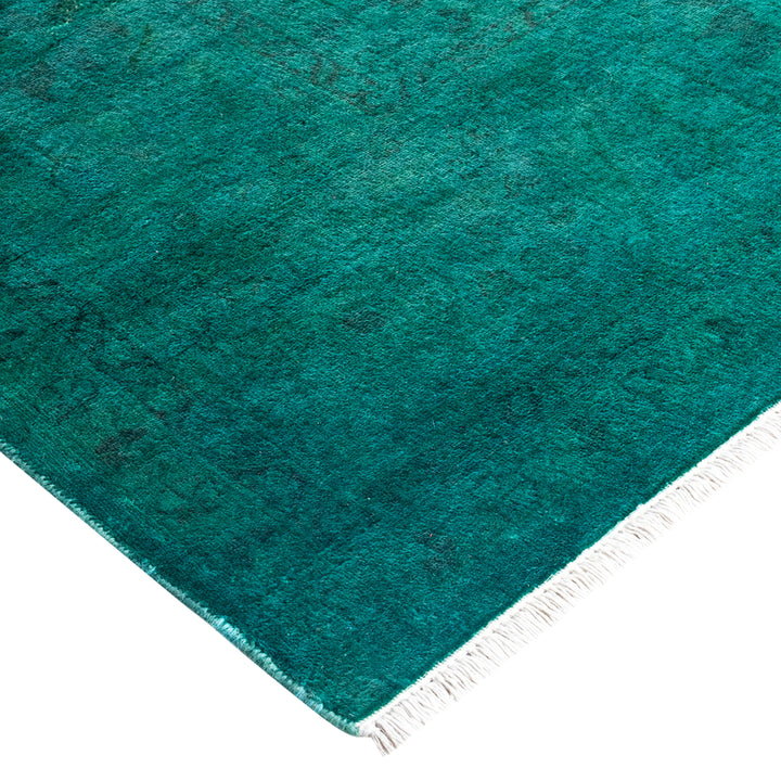 Blue Overdyed Wool Rug - 5'2" x 7'7"