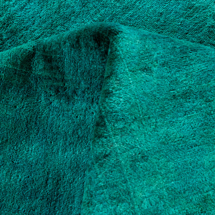 Blue Overdyed Wool Rug - 5'2" x 7'7"