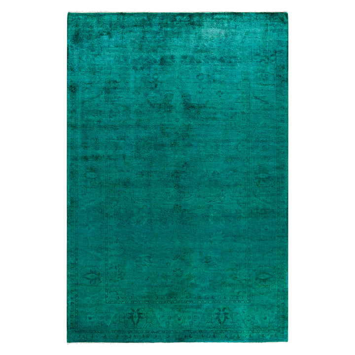 Blue Overdyed Wool Rug - 5'2" x 7'7"