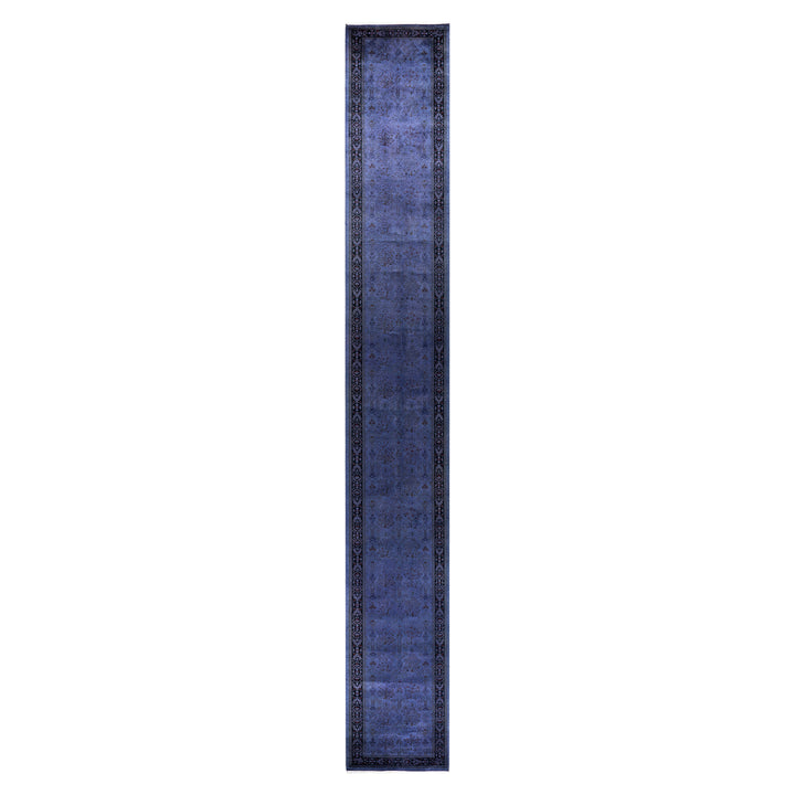 Purple Overdyed Wool Runner - 2'8" x 19'10"