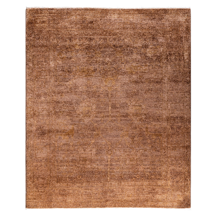 Beige Overdyed Wool Rug - 4'8" x 5'4"