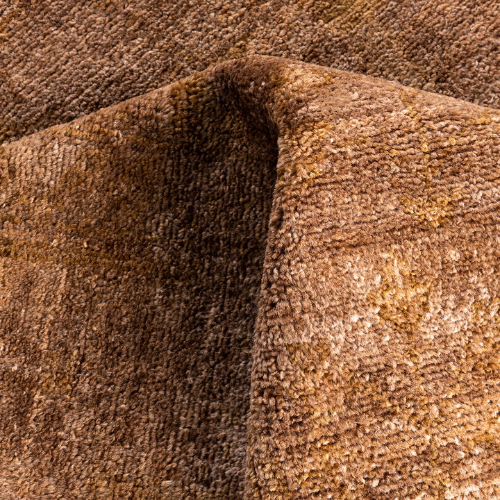 Beige Overdyed Wool Rug - 4'8" x 5'4"