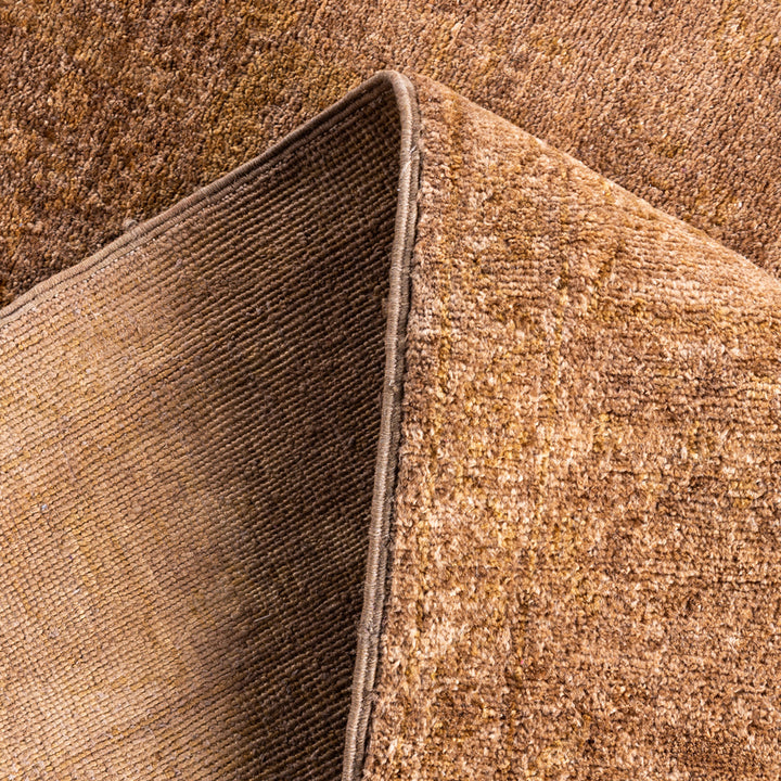 Beige Overdyed Wool Rug - 4'8" x 5'4"