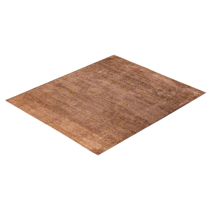 Beige Overdyed Wool Rug - 4'8" x 5'4"