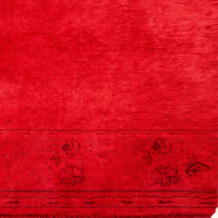 Red Overdyed Wool Runner - 2'7" x 10'3"