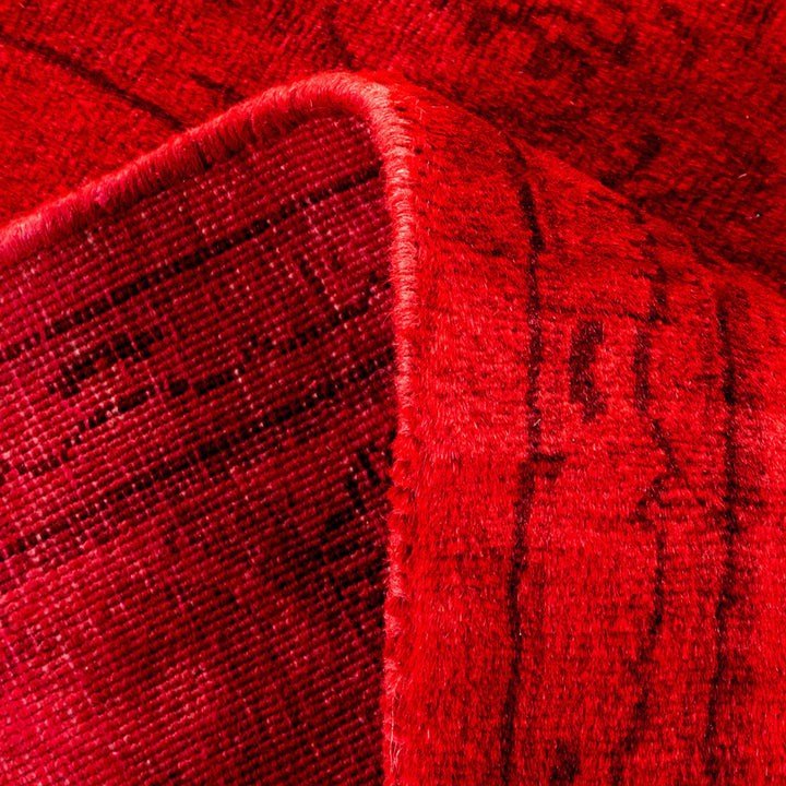 Red Overdyed Wool Runner - 2'7" x 10'3"