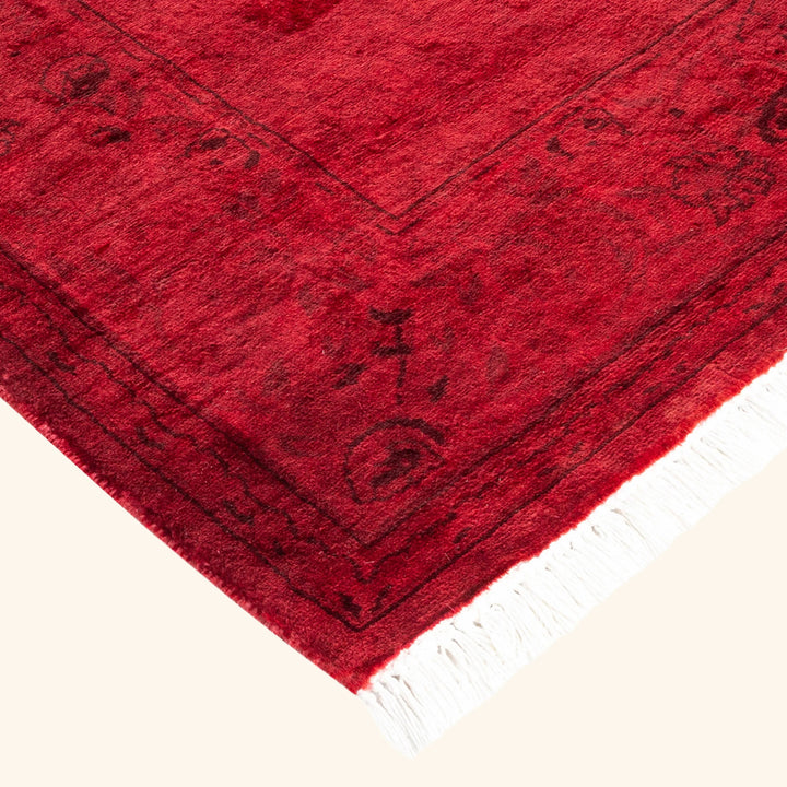 Red Overdyed Wool Runner - 2'7" x 10'3"