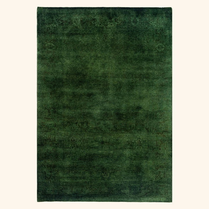 Green Overdyed Wool Rug - 5'2" x 7'4"