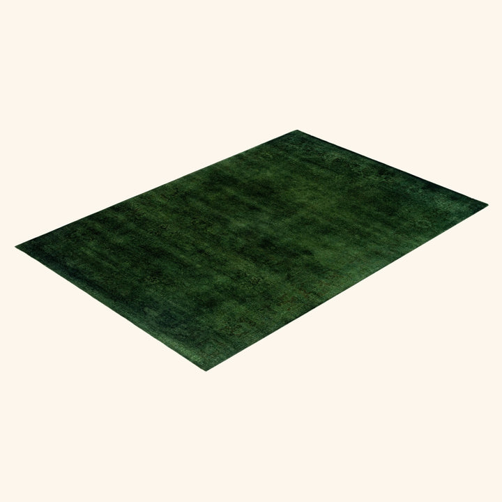 Green Overdyed Wool Rug - 5'2" x 7'4"