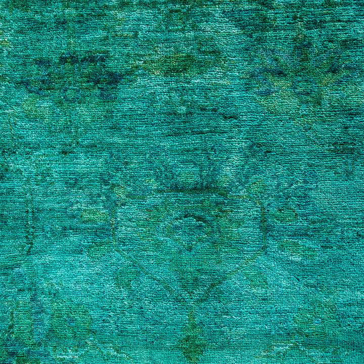Green Overdyed Wool Rug - 5'4" x 7'10"