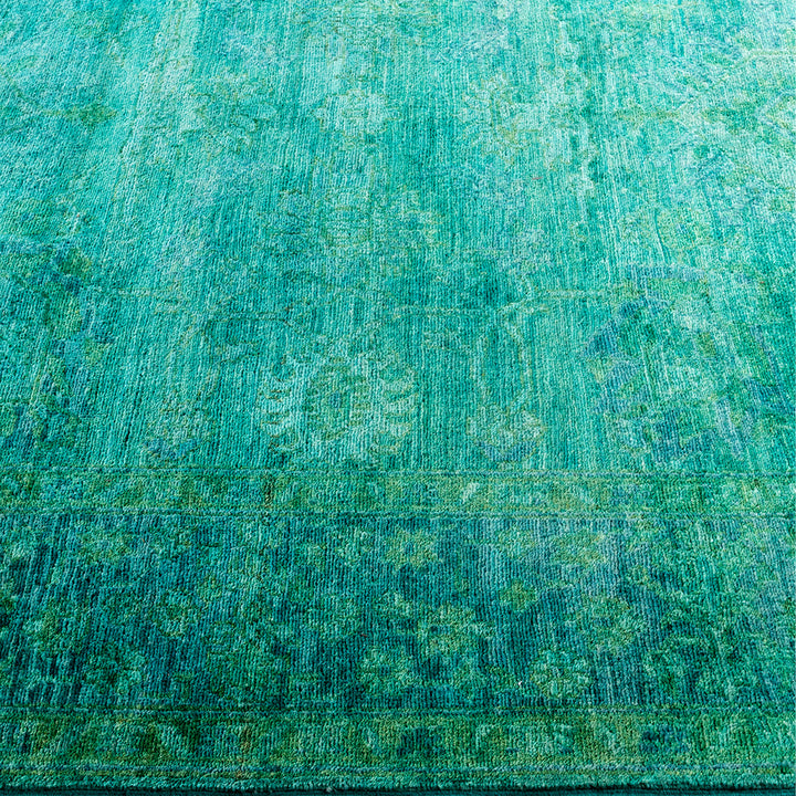 Green Overdyed Wool Rug - 5'4" x 7'10"