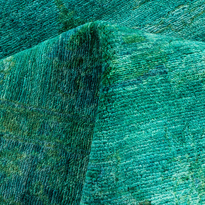 Green Overdyed Wool Rug - 5'4" x 7'10"