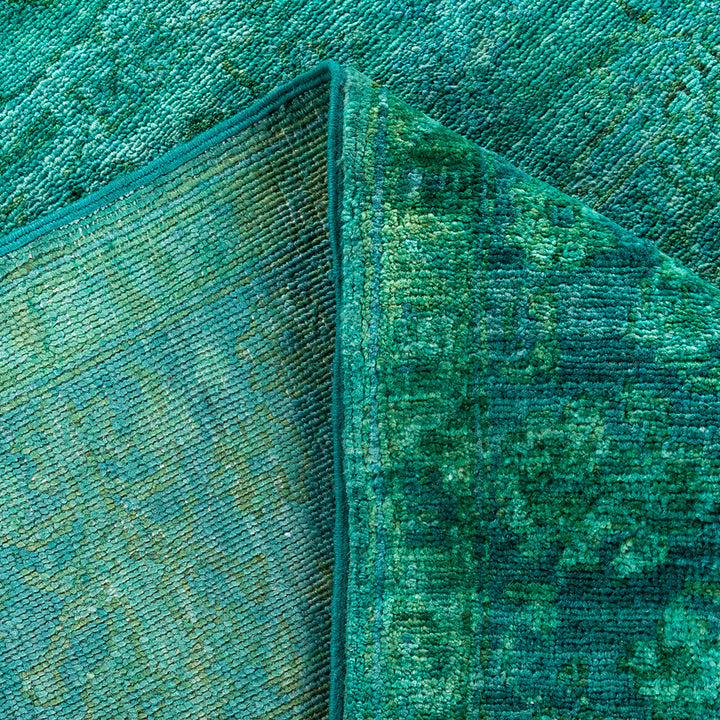 Green Overdyed Wool Rug - 5'4" x 7'10"