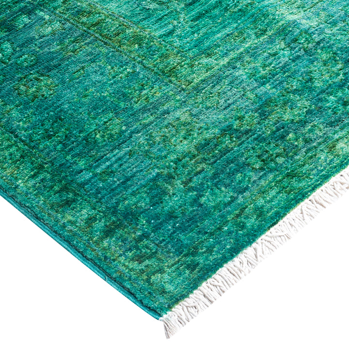 Green Overdyed Wool Rug - 5'4" x 7'10"