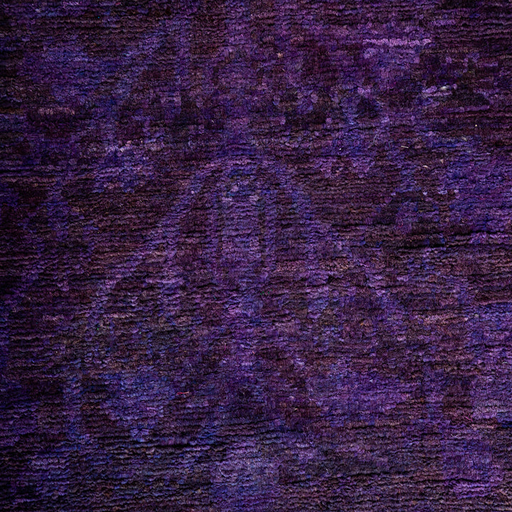 Purple Overdyed Wool Runner - 3'1" x 14'10"