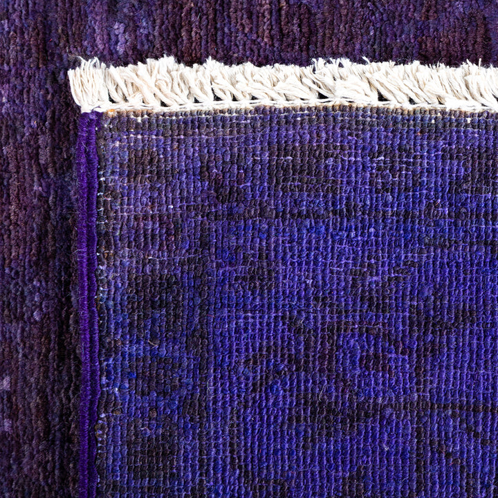 Purple Overdyed Wool Runner - 3'1" x 14'10"