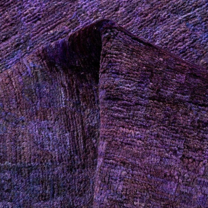 Purple Overdyed Wool Runner - 3'1" x 14'10"