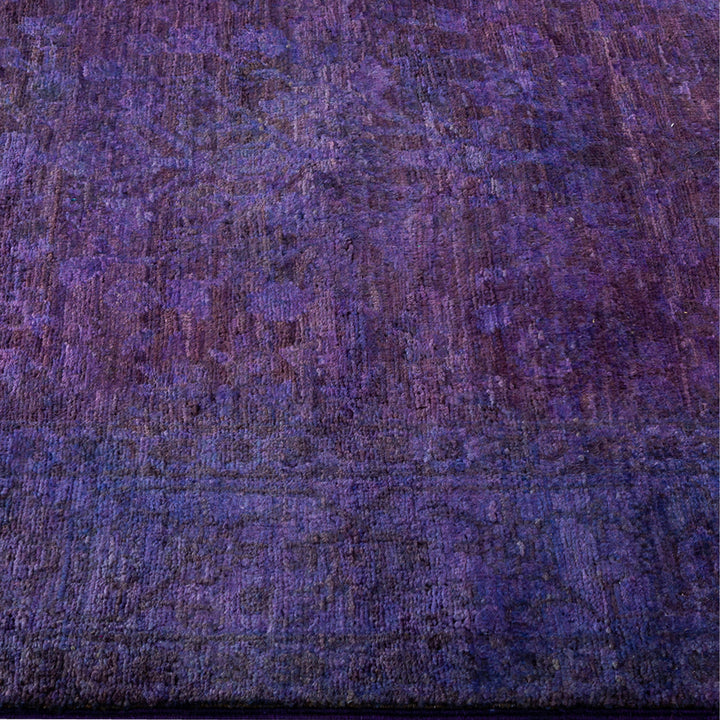 Purple Overdyed Wool Runner - 3'1" x 14'10"