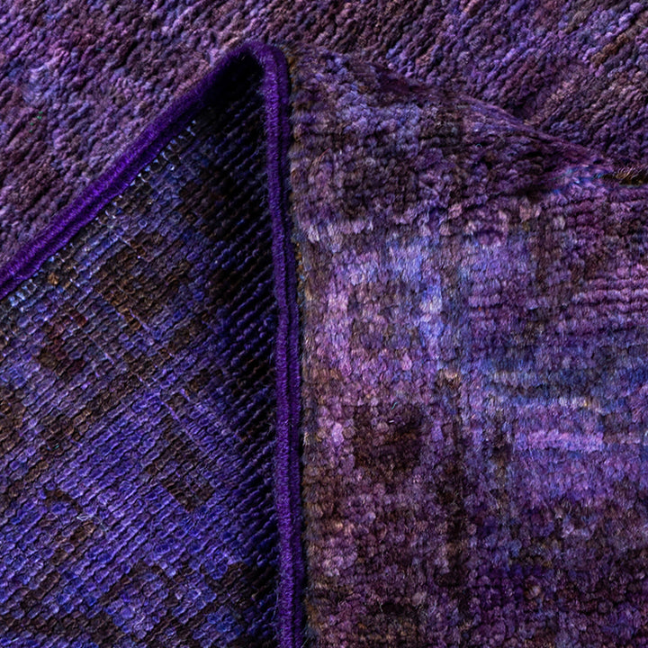 Purple Overdyed Wool Runner - 3'1" x 14'10"