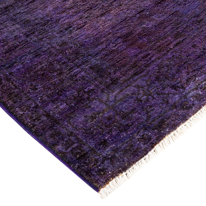 Purple Overdyed Wool Runner - 3'1" x 14'10"