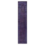 Purple Overdyed Wool Runner - 3'1" x 14'10"