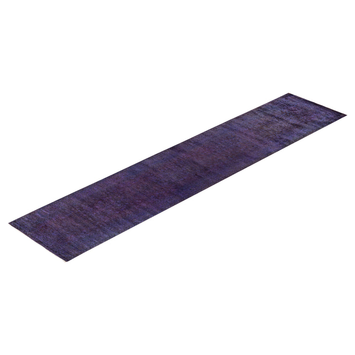 Purple Overdyed Wool Runner - 3'1" x 14'10"