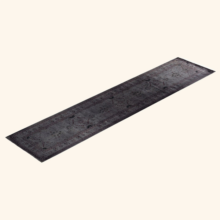 Grey Overdyed Wool Runner - 2'6" x 11'6"