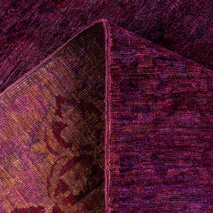 Purple Overdyed Wool Rug - 5'1" x 7'7"