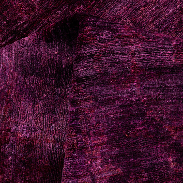 Purple Overdyed Wool Rug - 5'1" x 7'7"