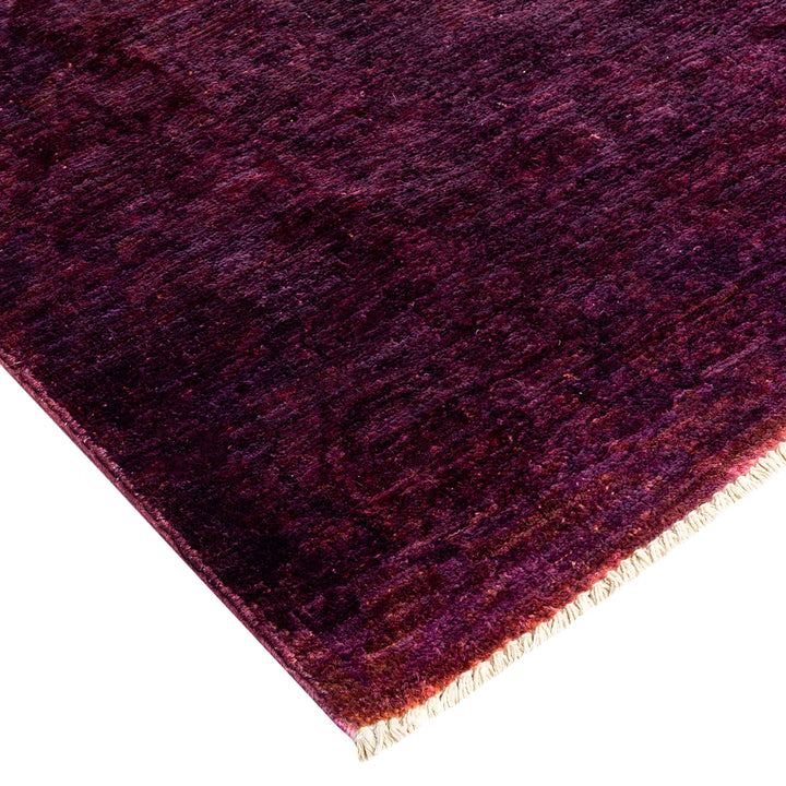Purple Overdyed Wool Rug - 5'1" x 7'7"