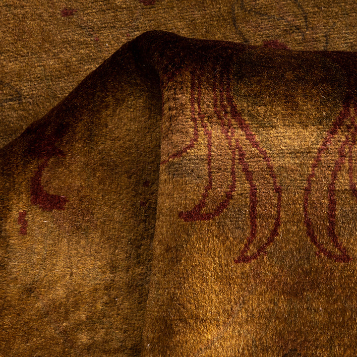 Brown Overdyed Wool Runner - 2'6" x 11'2"