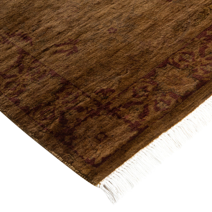 Brown Overdyed Wool Runner - 2'6" x 11'2"