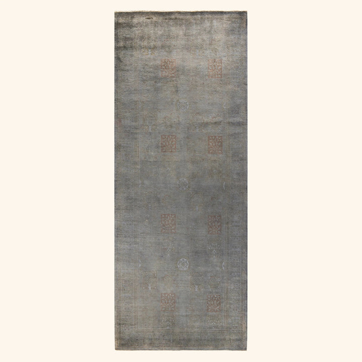 Grey Overdyed Wool Runner - 4' x 10'7"
