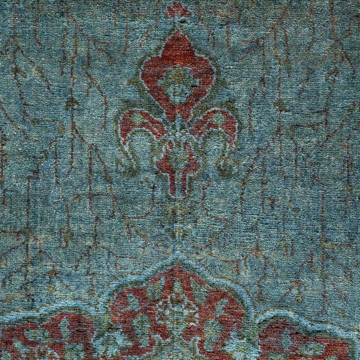 Blue Overdyed Wool Rug - 4'2" x 6'