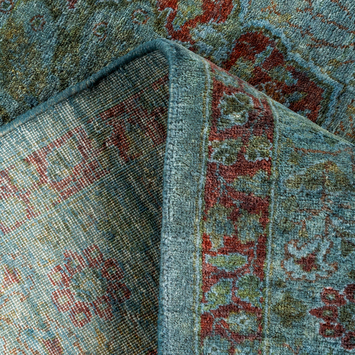 Blue Overdyed Wool Rug - 4'2" x 6'