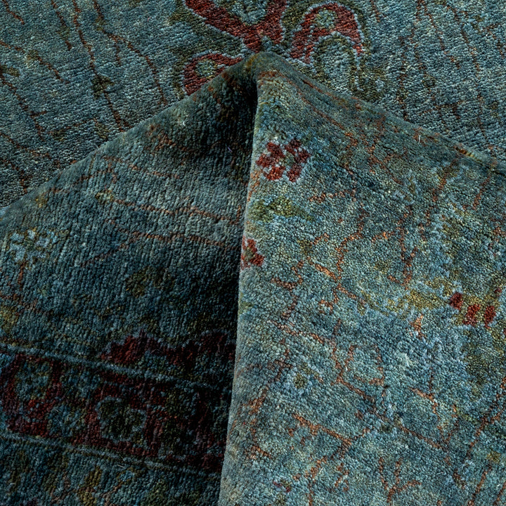 Blue Overdyed Wool Rug - 4'2" x 6'