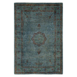 Blue Overdyed Wool Rug - 4'2" x 6'