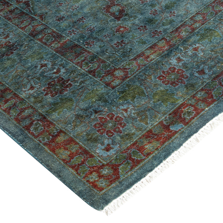 Blue Overdyed Wool Rug - 4'2" x 6'