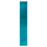 Blue Overdyed Wool Runner - 2'9" x 18'1"