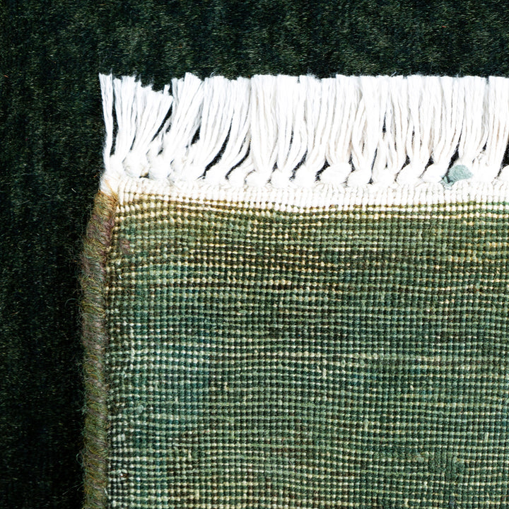 Green Overdyed Wool Runner - 2'5" x 16'4"