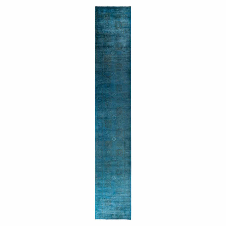 Blue Overdyed Wool Runner - 3'2" x 20'4"